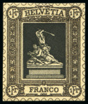 Stamp of Switzerland / Schweiz 1895 Keller-Kehr "Sempach Monument" Essais