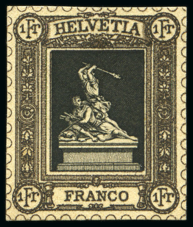 Stamp of Switzerland / Schweiz 1895 Keller-Kehr "Sempach Monument" Essais