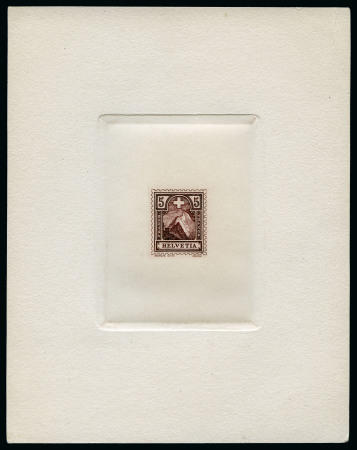 Stamp of Switzerland / Schweiz 1906 George Hantz Einzelabzug, 5C braun Kupferdruc
