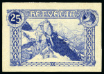 Stamp of Switzerland / Schweiz 1910 Orell Füssli "Gebirgslandschaft" 25Fr. Essai