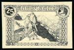 Stamp of Switzerland / Schweiz 1910 Orell Füssli "Gebirgslandschaft" 25Fr. Essai