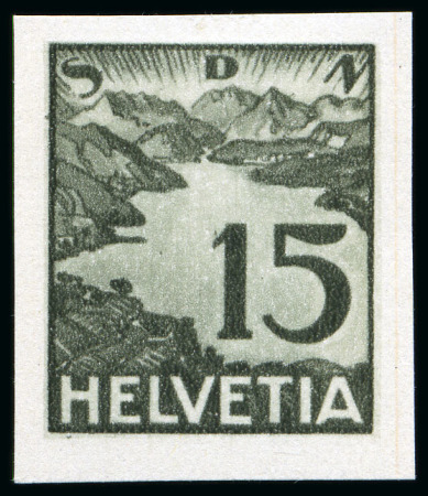 Stamp of Switzerland / Schweiz 1933 Rösli "Landschaftsausgabe" Essais in photogravüre