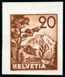Stamp of Switzerland / Schweiz 1933 Rösli "Landschaftsausgabe" Essais in photogravüre