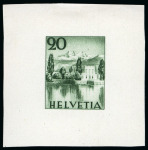 Stamp of Switzerland / Schweiz 1933 Otto Baumberger "Salagnon Insel" Essais