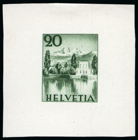 Stamp of Switzerland / Schweiz 1933 Otto Baumberger "Salagnon Insel" Essais