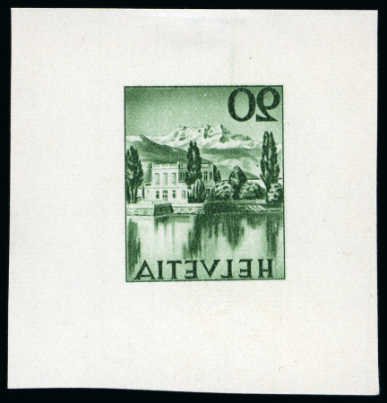 Stamp of Switzerland / Schweiz 1933 Otto Baumberger "Salagnon Insel" Essais