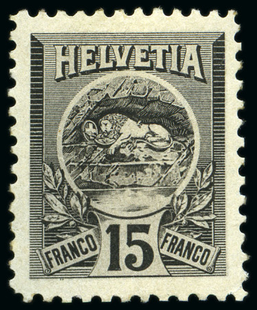 Stamp of Switzerland / Schweiz ca.1920 Luzerner "Löwendenkmal" Essais