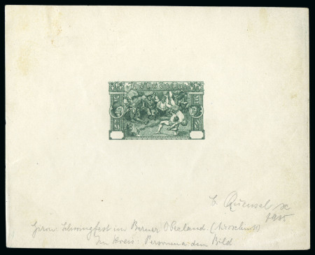 Stamp of Switzerland / Schweiz 1935 "Schwingfest im Berner Oberland" Essai