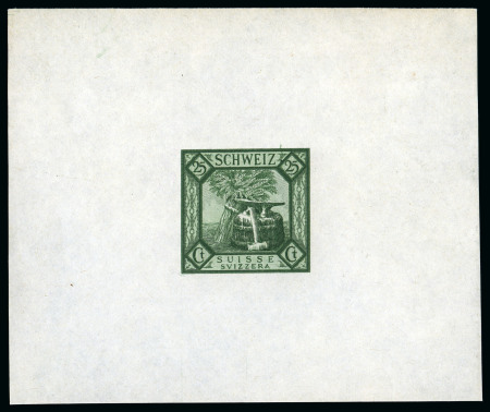 Stamp of Switzerland / Schweiz ca.1940 "Amboss und Hammer" Essais, drei Einzelabzüge