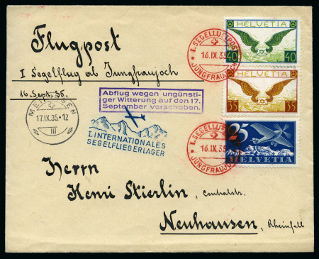 Stamp of Switzerland / Schweiz 1935 Jungfraujoch Segelflug 16.IX.35