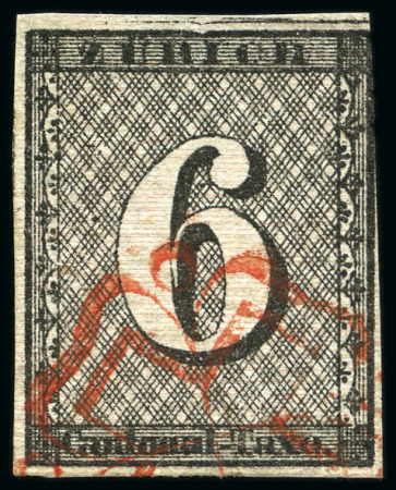Stamp of Switzerland / Schweiz » Kantonalmarken » Zürich 6Rp (Type III), waagrechte Untergrundlinien