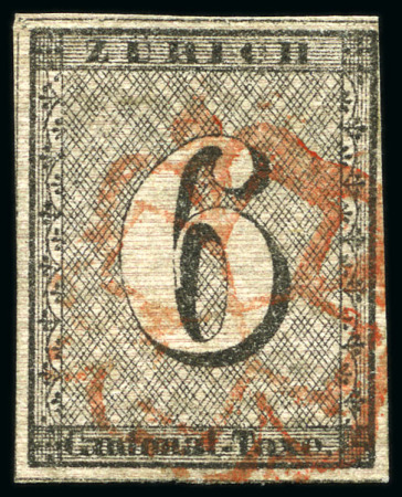 Stamp of Switzerland / Schweiz » Kantonalmarken » Zürich 6Rp (Type III), waagrechte Untergrundlinien