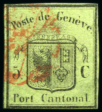 Stamp of Switzerland / Schweiz » Kantonalmarken » Genf Kleiner Adler mit Genfer Rosette