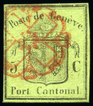Stamp of Switzerland / Schweiz » Kantonalmarken » Genf Kleiner Adler mit Genfer Rosette