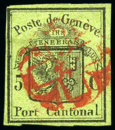 Stamp of Switzerland / Schweiz » Kantonalmarken » Genf Grosser Adler (49. Marke aus dem 100er Bogen)