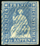 Stamp of Switzerland / Schweiz 1854-1862, Strubelsammlung