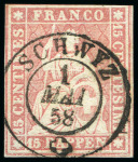 Stamp of Switzerland / Schweiz 1854-1862, Strubelsammlung
