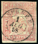 Stamp of Switzerland / Schweiz 1854-1862, Partie mit über 1'000 Strubelmarken