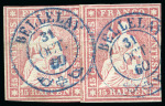 Stamp of Switzerland / Schweiz » Sitzende Helvetia Ungezähnt » 1857-62 Berner Druck, Dickes Papier BELLELAY: Fünf G-Marken: 22G, 23G, 24G(2) und 26G