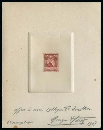 Stamp of Switzerland / Schweiz 1906 George Hantz Einzelabzug, 5C rot-braun