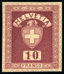 Stamp of Switzerland / Schweiz 1895 Keller-Kehr "Brief mit Wertziffer" 9 Einzelabzüge
