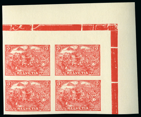 Stamp of Switzerland / Schweiz 1908 Benziger & Co "Rütlischwur" Essai, 3Fr.,