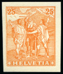 Stamp of Switzerland / Schweiz 1908 Benziger & Co "Rütlischwur" Essai, 25C