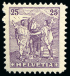 Stamp of Switzerland / Schweiz 1908 Benziger & Co "Rütlischwur" Essai, 25C