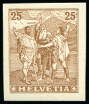 Stamp of Switzerland / Schweiz 1908 Benziger & Co "Rütlischwur" Essai, 25C