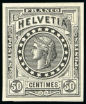 Stamp of Switzerland / Schweiz » Stehende Helvetia 1880 Wildschut "Libertas" : Kl. Partie