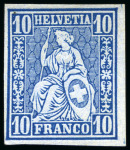 Stamp of Switzerland / Schweiz » Sitzende Helvetia Gezaehnt » Probe Papierprobe und Farbprobe: Partie 83 Probedrucke