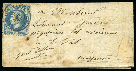 Stamp of France » Guerre de 1870-1871 NON DENOMME N°3 Rarissime pli