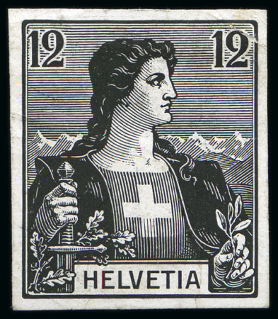 Stamp of Switzerland / Schweiz 1882-1960 Probedrucke: Sammlung in einem Steckbuch