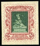 Stamp of Switzerland / Schweiz 1882-1960 Probedrucke: Sammlung in einem Steckbuch