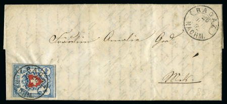 Stamp of Switzerland / Schweiz » Rayonmarken » Rayon I, hellblau, ohne KE (STEIN B2) Type 8 B2/LO entwertet Einkreisstempel RAGAZ