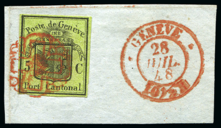 Stamp of Switzerland / Schweiz » Kantonalmarken » Genf Grosser Adler mit Genfer Rosette AW Nr. 4