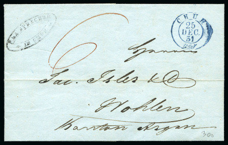 Stamp of Switzerland / Schweiz » Vorphilatelie 1851 (25 Dez.) Brief ohne Marke von Chur