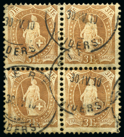 Stamp of Switzerland / Schweiz » Stehende Helvetia 1907 3Fr. hellbraun, weisses Papier, gezähnt 11 1/2:11