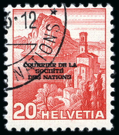 Stamp of Switzerland / Schweiz 1944 Völkerbund Landschaftsbilder 15C, 20C, 25C