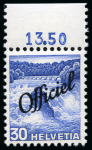 Stamp of Switzerland / Schweiz 1942 Bundesverwaltung Landschaftsbilder 5C und 30C