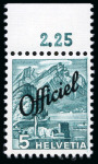 Stamp of Switzerland / Schweiz 1942 Bundesverwaltung Landschaftsbilder 5C und 30C