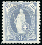 Stamp of Switzerland / Schweiz » Stehende Helvetia Partie Probedrucke auf Steckkarten