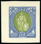 Stamp of Switzerland / Schweiz » Stehende Helvetia Partie Probedrucke auf Steckkarten
