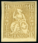 Stamp of Switzerland / Schweiz » Sitzende Helvetia Gezaehnt » Probe Papierprobe und Farbprobe: Partie 46 Probedrucke