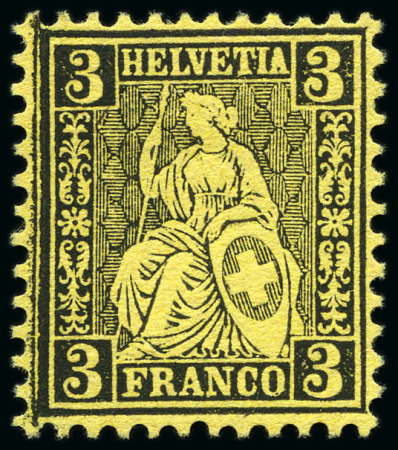 Stamp of Switzerland / Schweiz » Sitzende Helvetia Gezaehnt » Probe Papierprobe und Farbprobe: Partie 46 Probedrucke