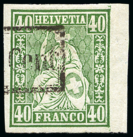 Stamp of Switzerland / Schweiz » Sitzende Helvetia Gezaehnt » Probe Papierprobe und Farbprobe: Partie 46 Probedrucke
