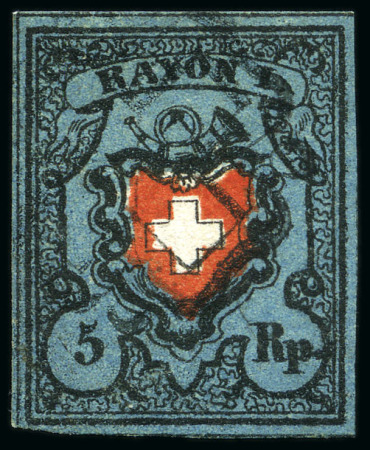 Stamp of Switzerland / Schweiz » Rayonmarken » Rayon I, dunkelblau mit Kreuzeinfassung Type 29, mit Plattenfehler: Kreuzeinfassung