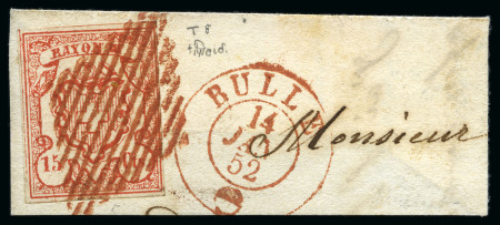 Stamp of Switzerland / Schweiz » Rayonmarken » Rayon III, kleine Ziffer (Cts.) Type 4 mit roter Raute entwertet auf kl. Briefstück