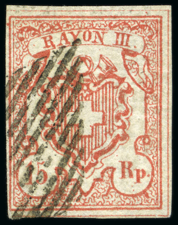 Stamp of Switzerland / Schweiz » Rayonmarken » Rayon III (grosse Ziffer) Type 1 mit Abart: Dünnes Papier, entwertet Raute