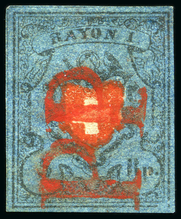 Stamp of Switzerland / Schweiz » Rayonmarken » Rayon I, dunkelblau ohne Kreuzeinfassung Sehr Reichhaltige Auswahl mit 110 Marken